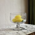 Coupe à fruits, verre de Biot, sur pied