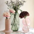 Vase en verre, couleur rose