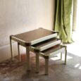 Table basse gigogne, plateaux miroirs couleur bronze