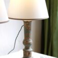 Lampe balustre, bois patine ancienne