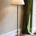 Lampadaire ancien en laiton, abat-jour sur mesure